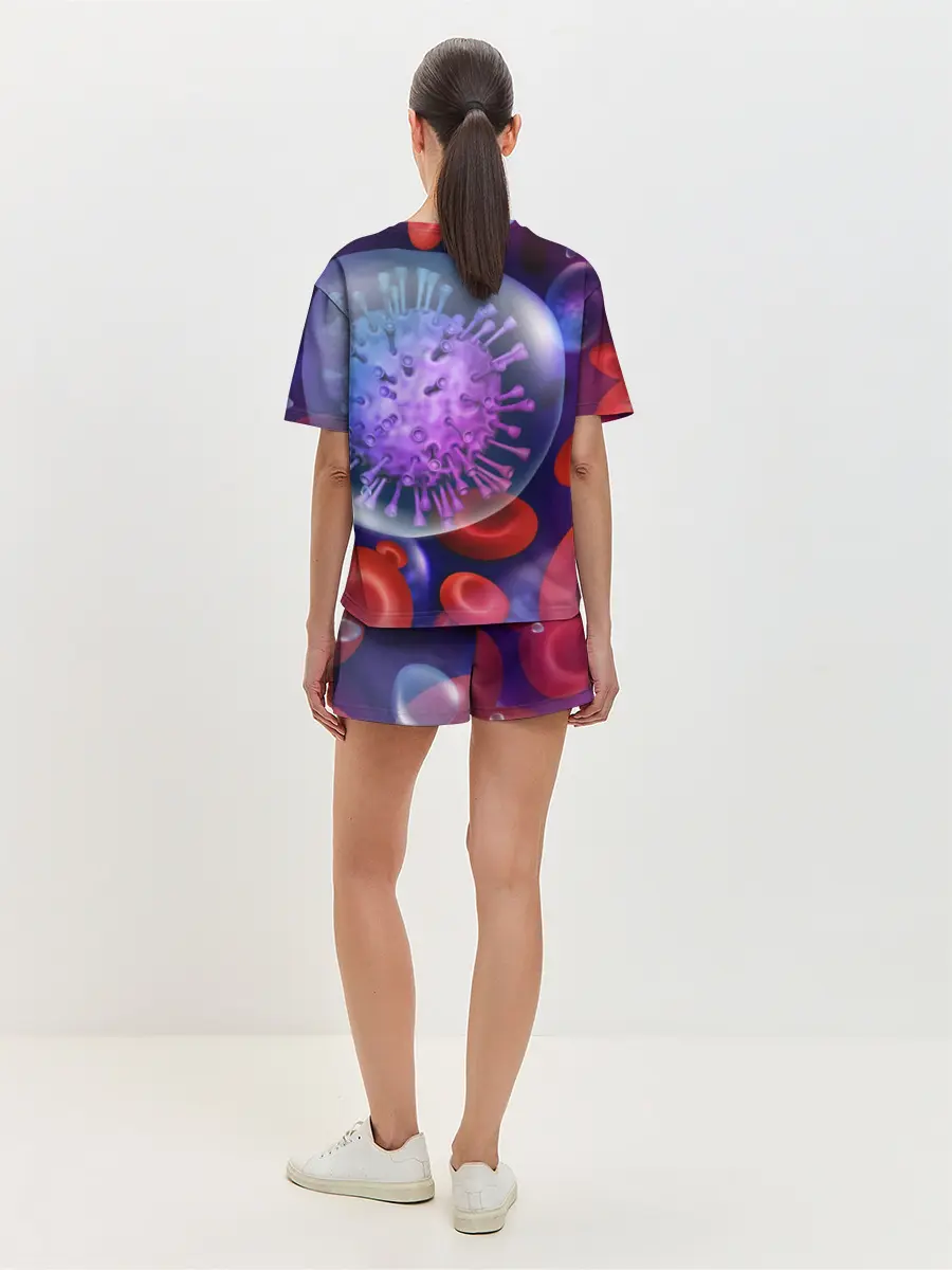 Женская пижама с шортами / Лейкоциты и клетка