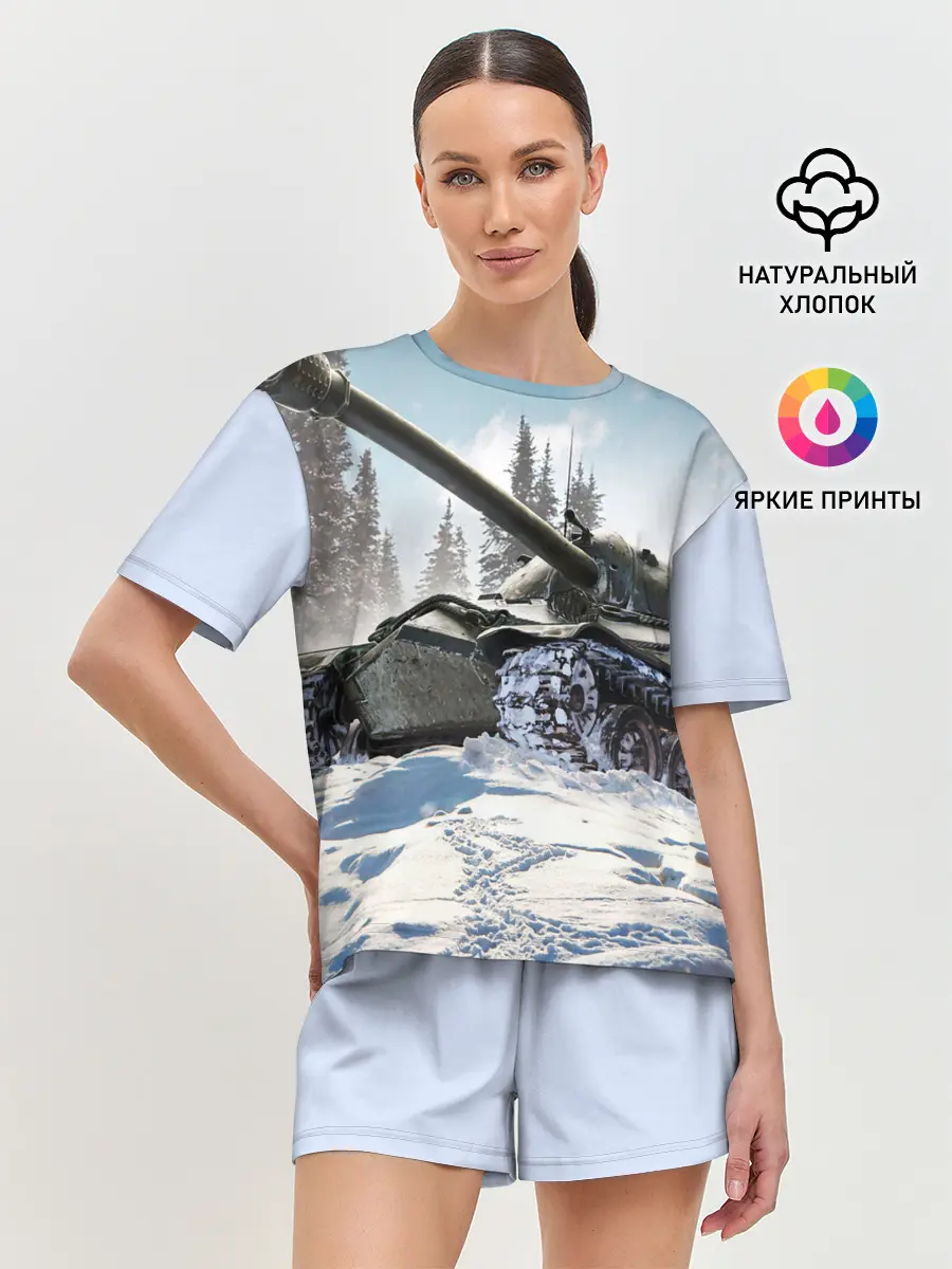 Женская пижама с шортами / танк