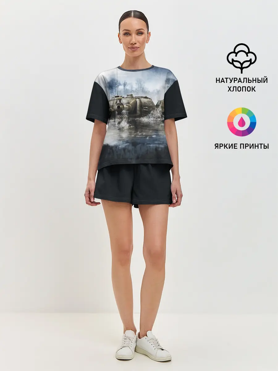 Женская пижама с шортами / ТАНКИ