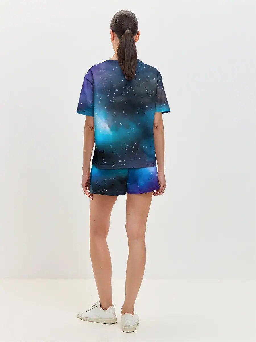 Женская пижама с шортами / Рисованный Космос