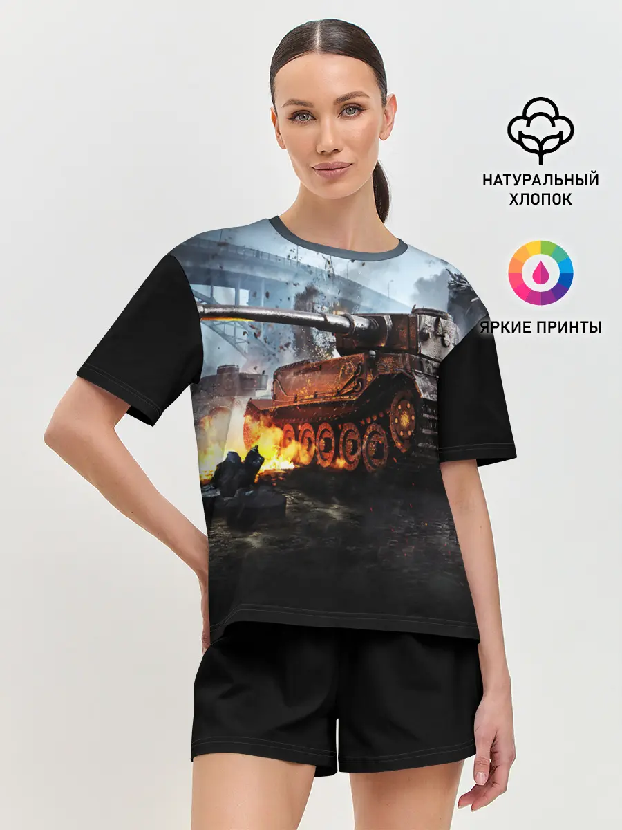 Женская пижама с шортами / ТАНК