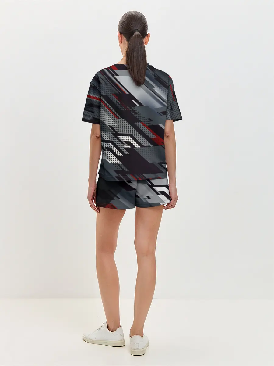 Женская пижама с шортами / Металлическая текстура