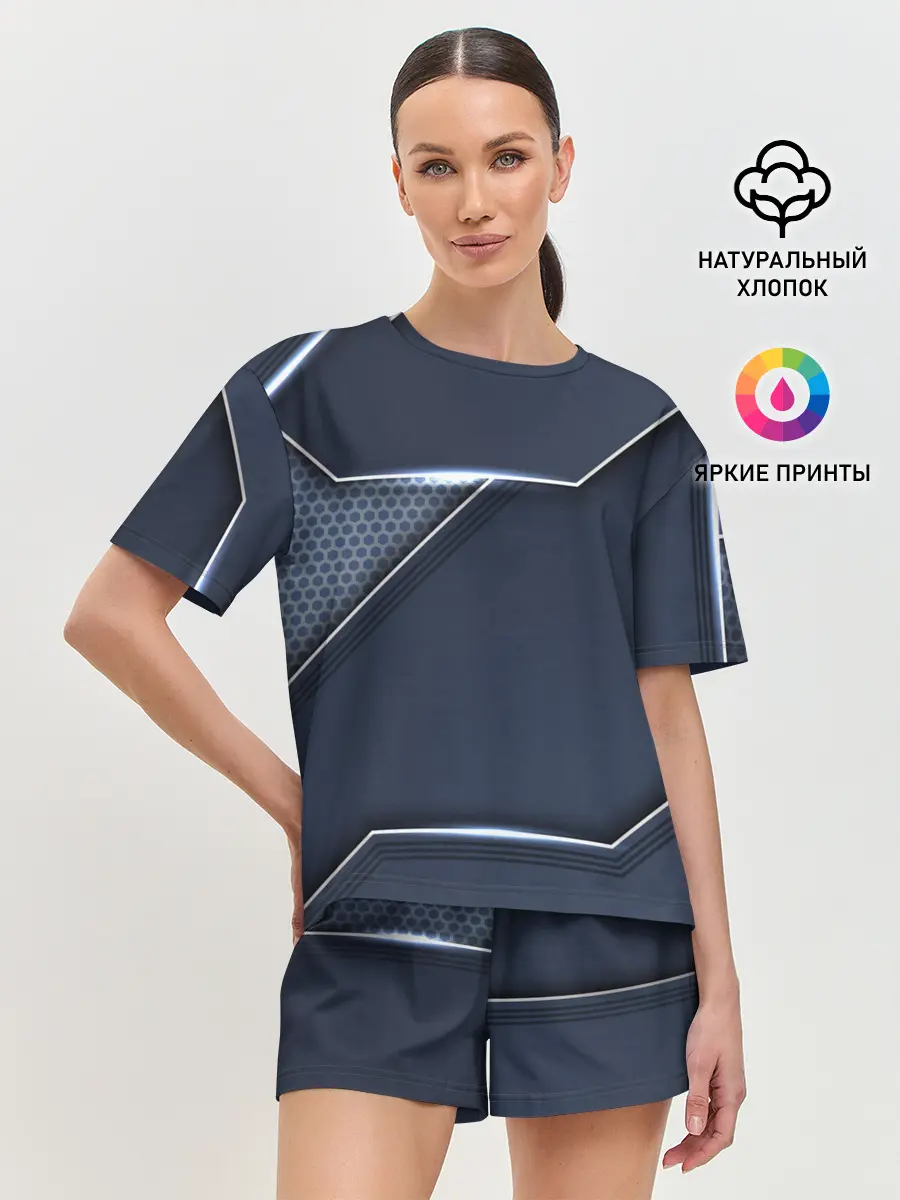 Женская пижама с шортами / Металлическая 3D основа