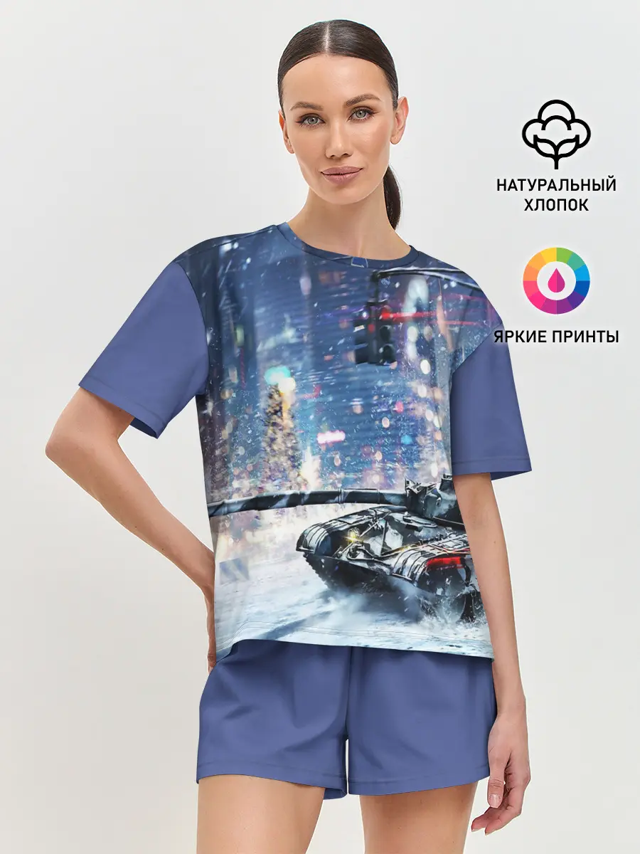 Женская пижама с шортами / ТАНКИ