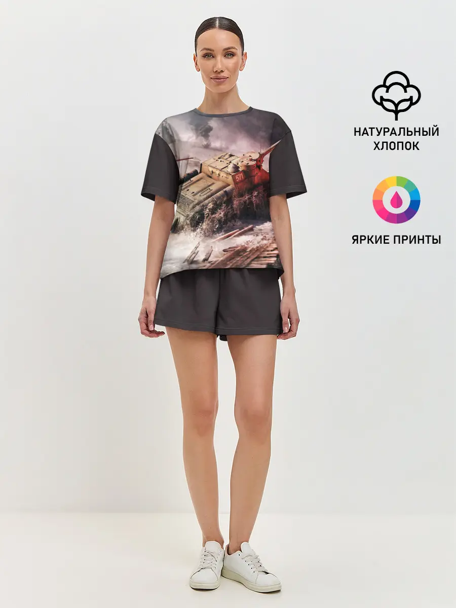 Женская пижама с шортами / ТАНКИ