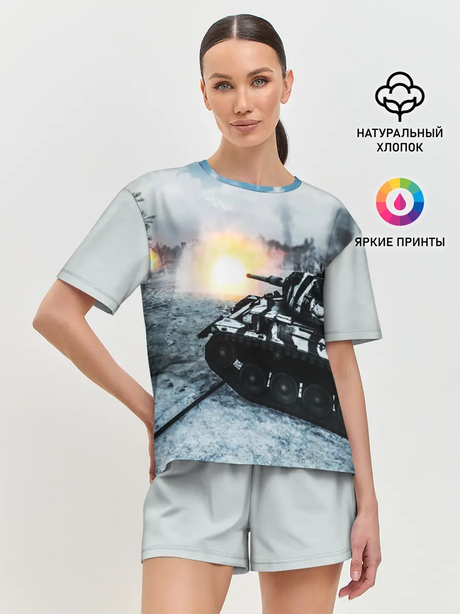 Женская пижама с шортами / ТАНК