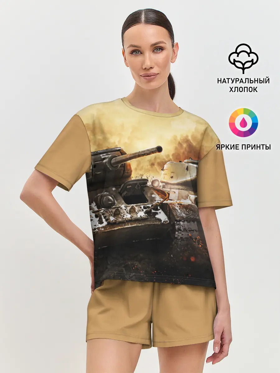 Женская пижама с шортами / танки