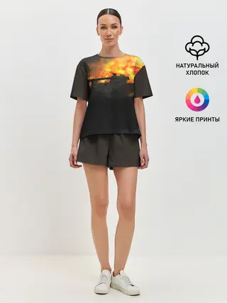 Женская пижама с шортами / ТАНК В ОГНЕ