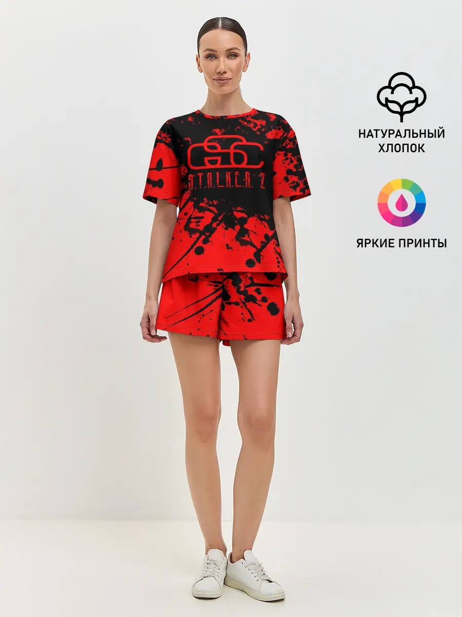 Женская пижама с шортами / Stalker GSC red