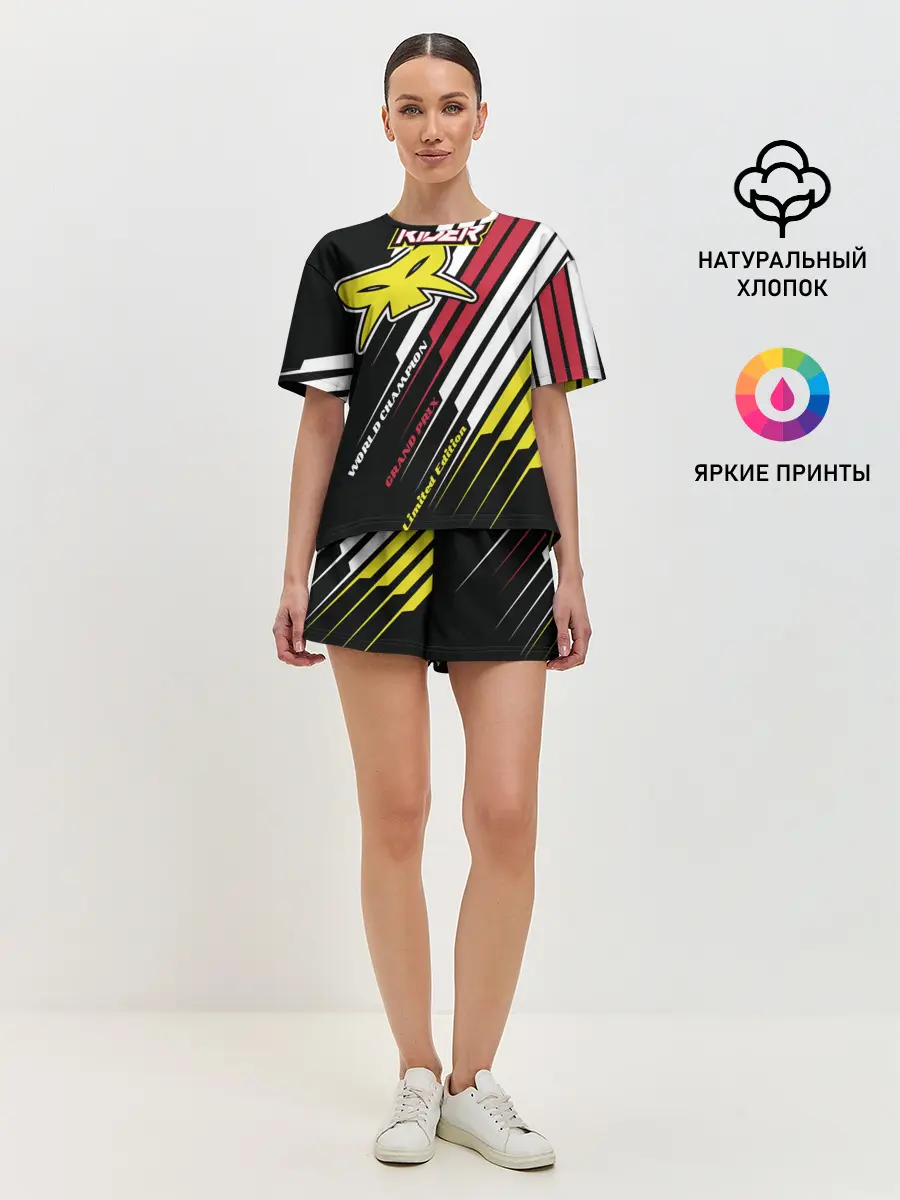 Женская пижама с шортами / Форма для мотокросса FOX