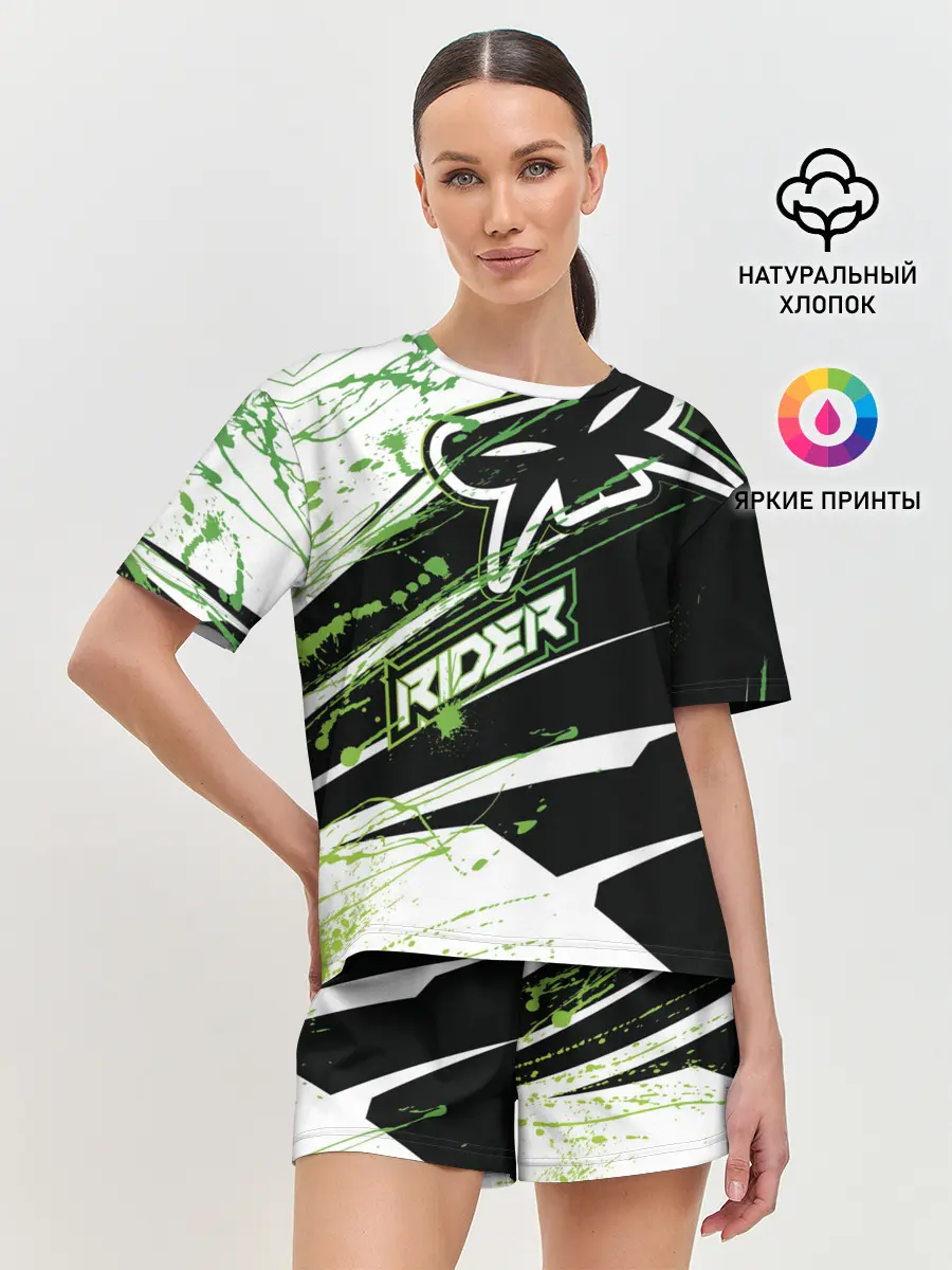 Женская пижама с шортами / Форма для мотокросса FOX