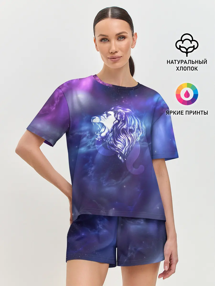 Женская пижама с шортами / Лев