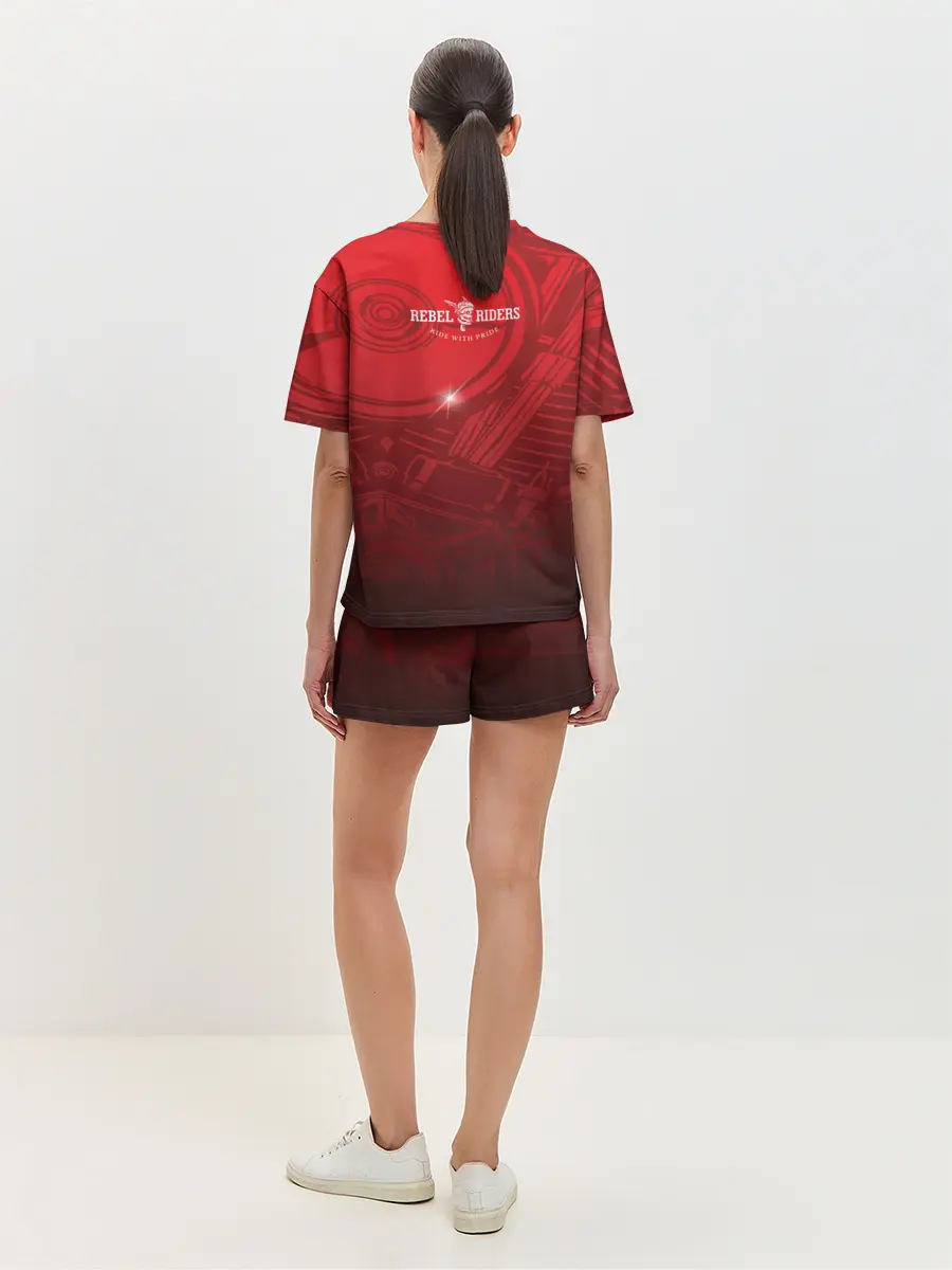 Женская пижама с шортами / Vintage chopper motorcycle