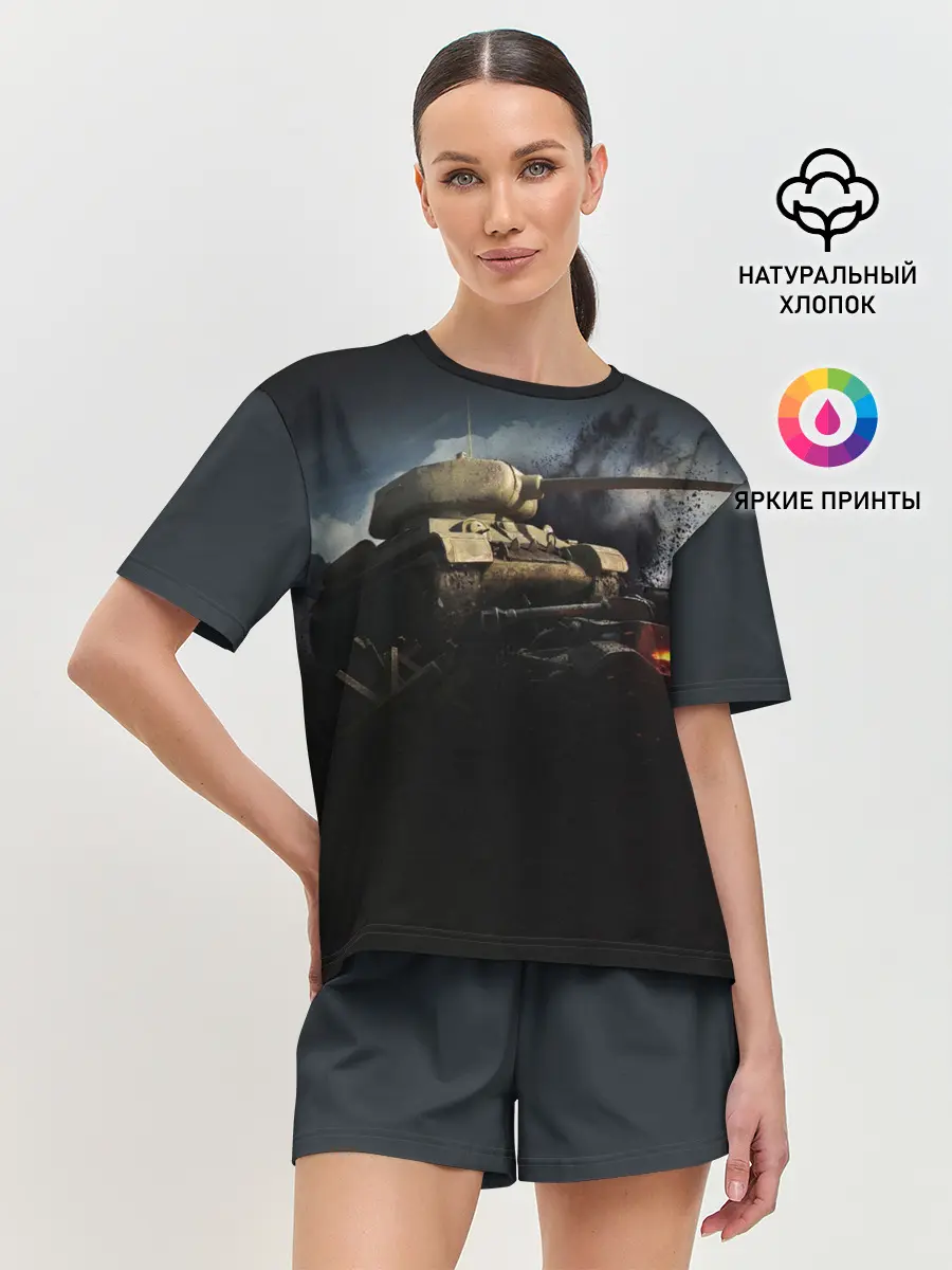 Женская пижама с шортами / ТАНКИ