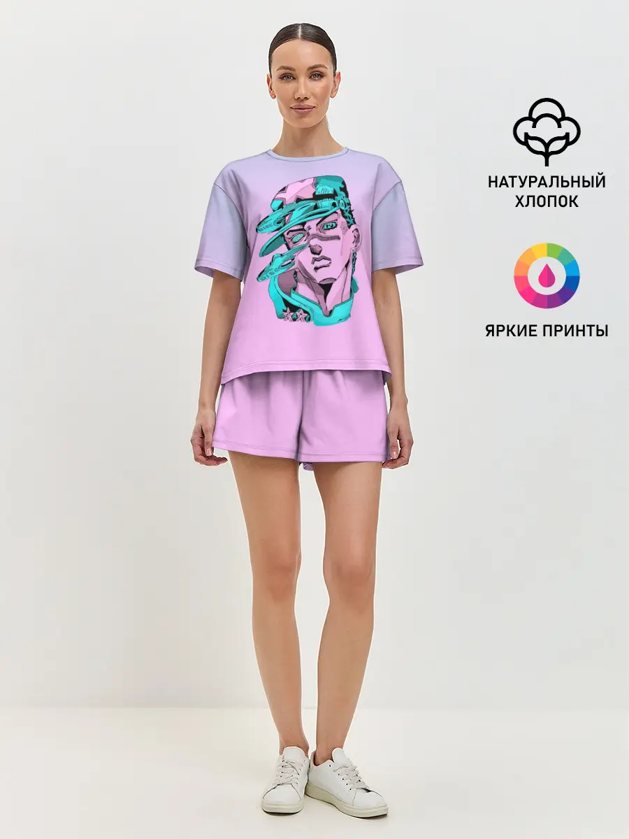 Женская пижама с шортами / Дзётаро кудзе фиолет