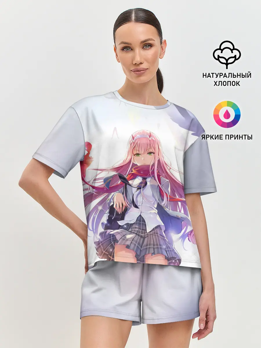 Женская пижама с шортами / Ноль два арт