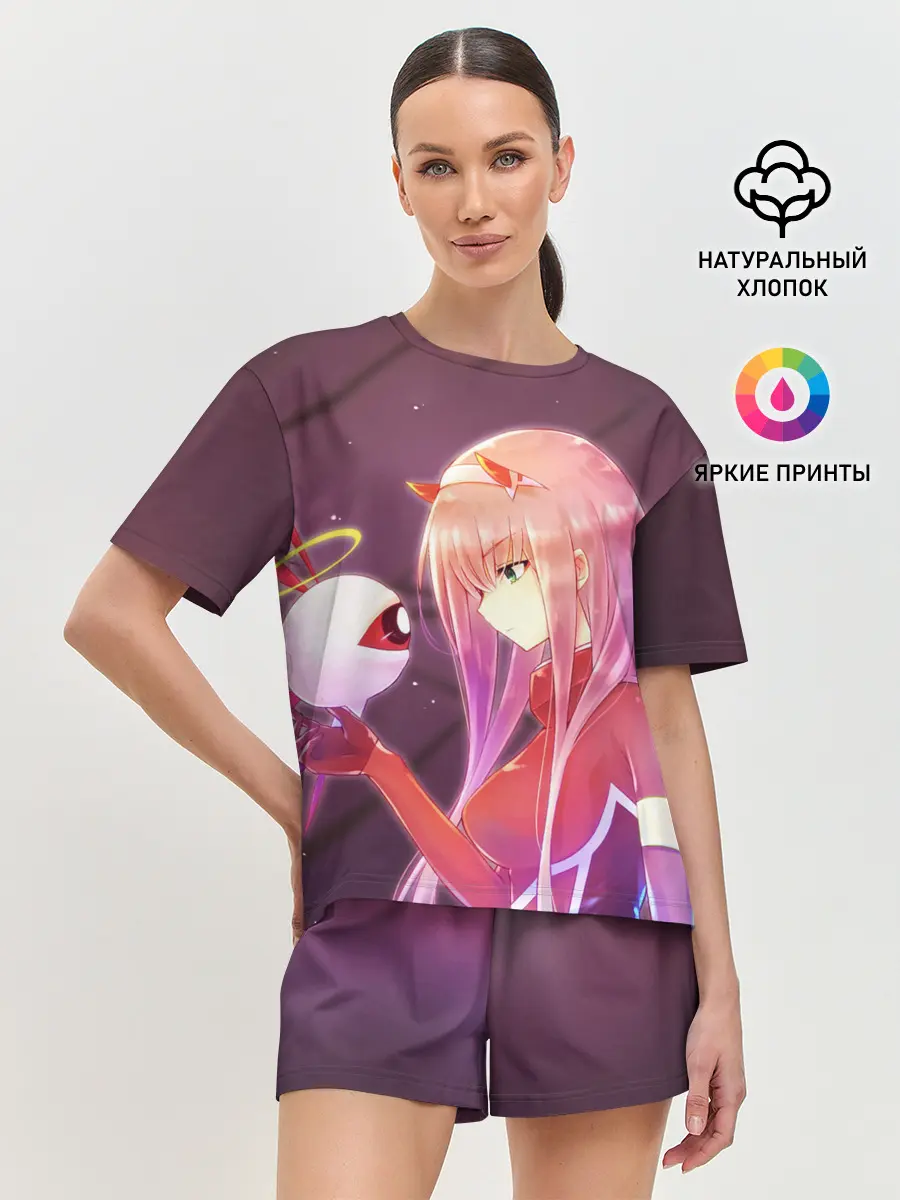 Женская пижама с шортами / Ноль два глаз