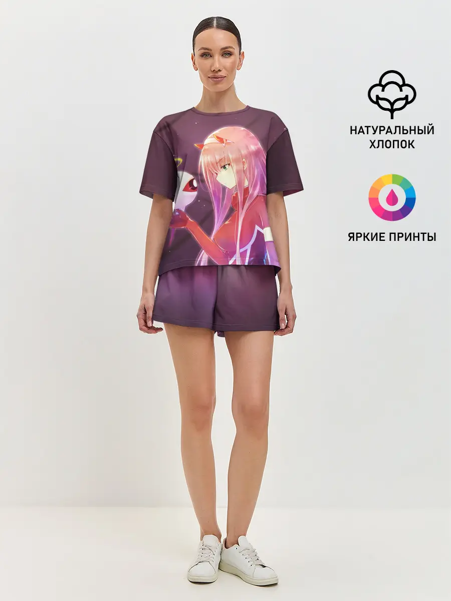 Женская пижама с шортами / Ноль два глаз