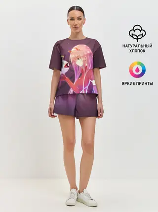 Женская пижама с шортами / Ноль два глаз