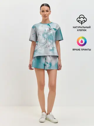 Женская пижама с шортами / бабочки