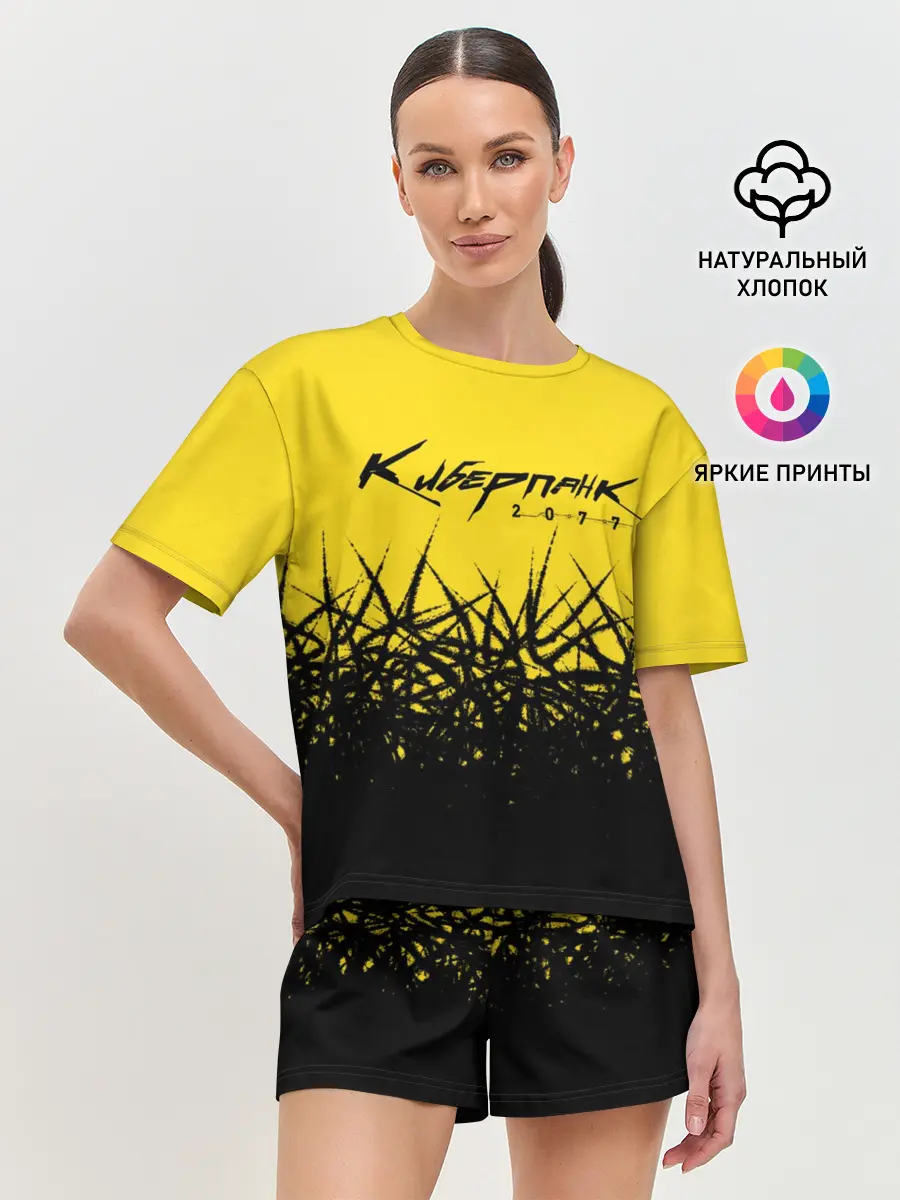 Женская пижама с шортами / Киберпанк