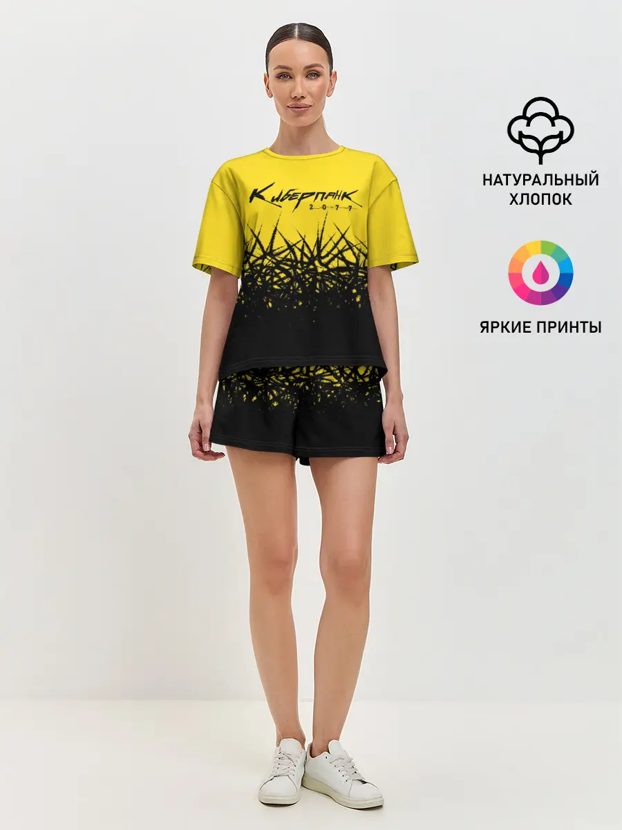 Женская пижама с шортами / Киберпанк