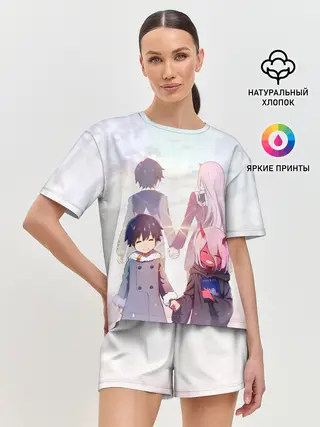 Женская пижама с шортами / Ноль два и Хиро