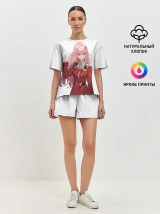 Женская пижама с шортами / ноль два волосы