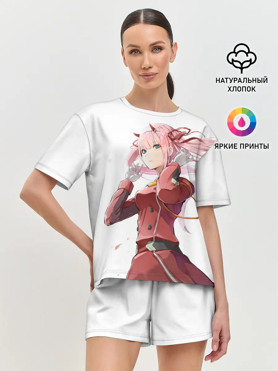 Женская пижама с шортами / ноль два ветер