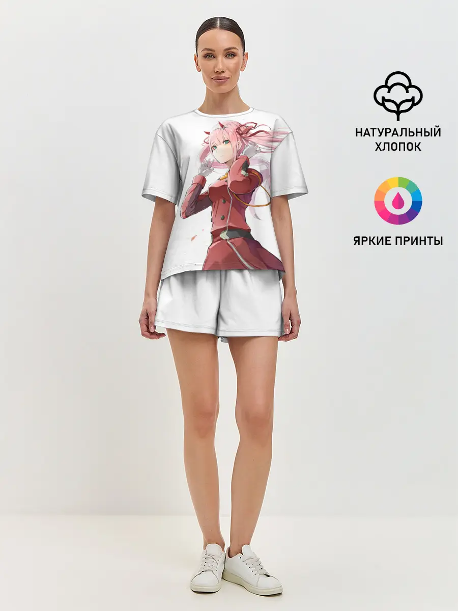 Женская пижама с шортами / ноль два ветер