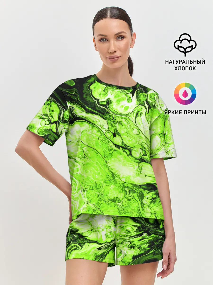 Женская пижама с шортами / Токсичные краски