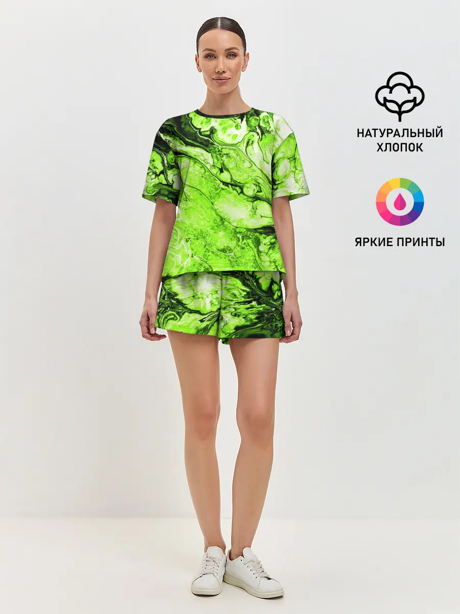 Женская пижама с шортами / Токсичные краски