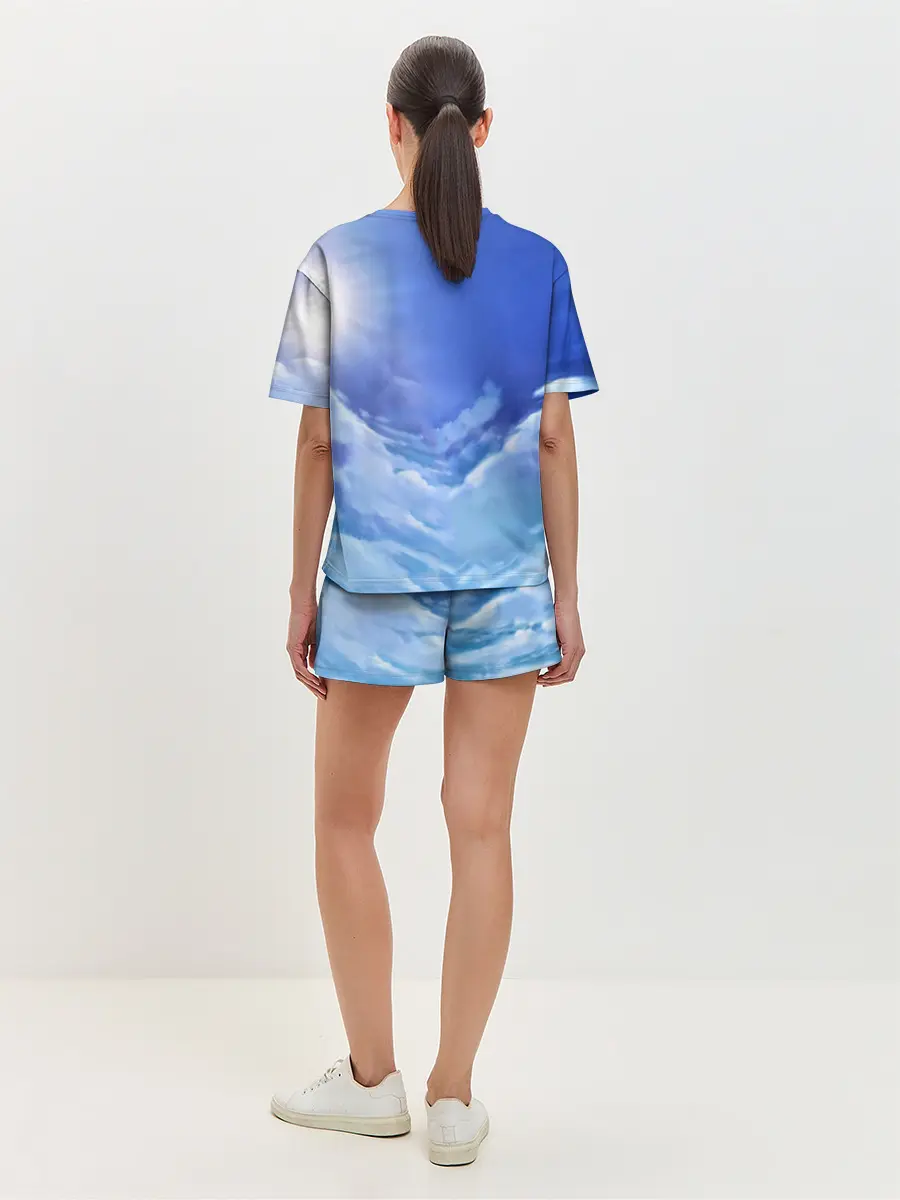 Женская пижама с шортами / ноль два небо