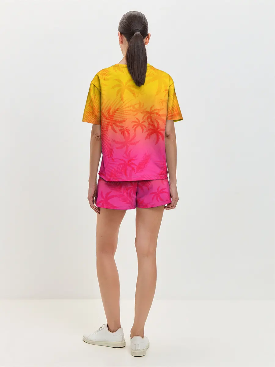 Женская пижама с шортами / РЕТРО ПАЛЬМЫ