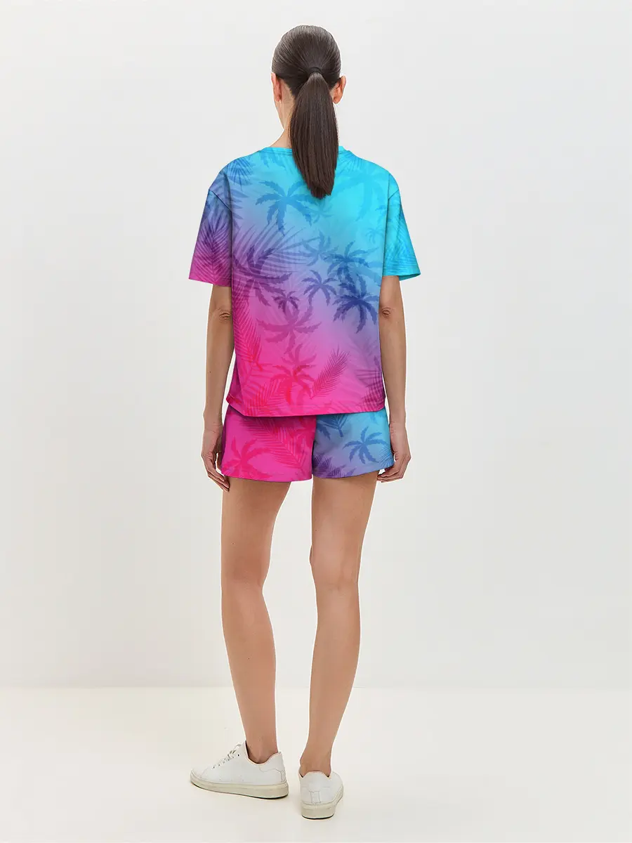 Женская пижама с шортами / НЕОНОВЫЕ ПАЛЬМЫ / NEON