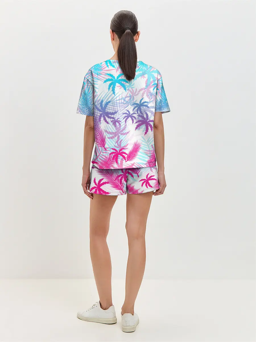Женская пижама с шортами / НЕОНОВЫЕ ПАЛЬМЫ