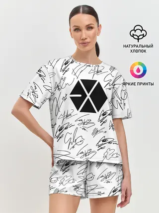 Женская пижама с шортами / EXO BAND АВТОГРАФЫ