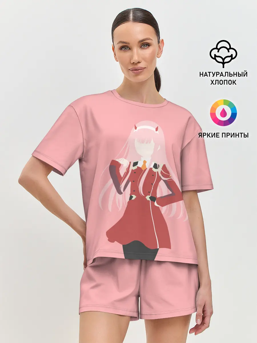 Женская пижама с шортами / ноль два минимал