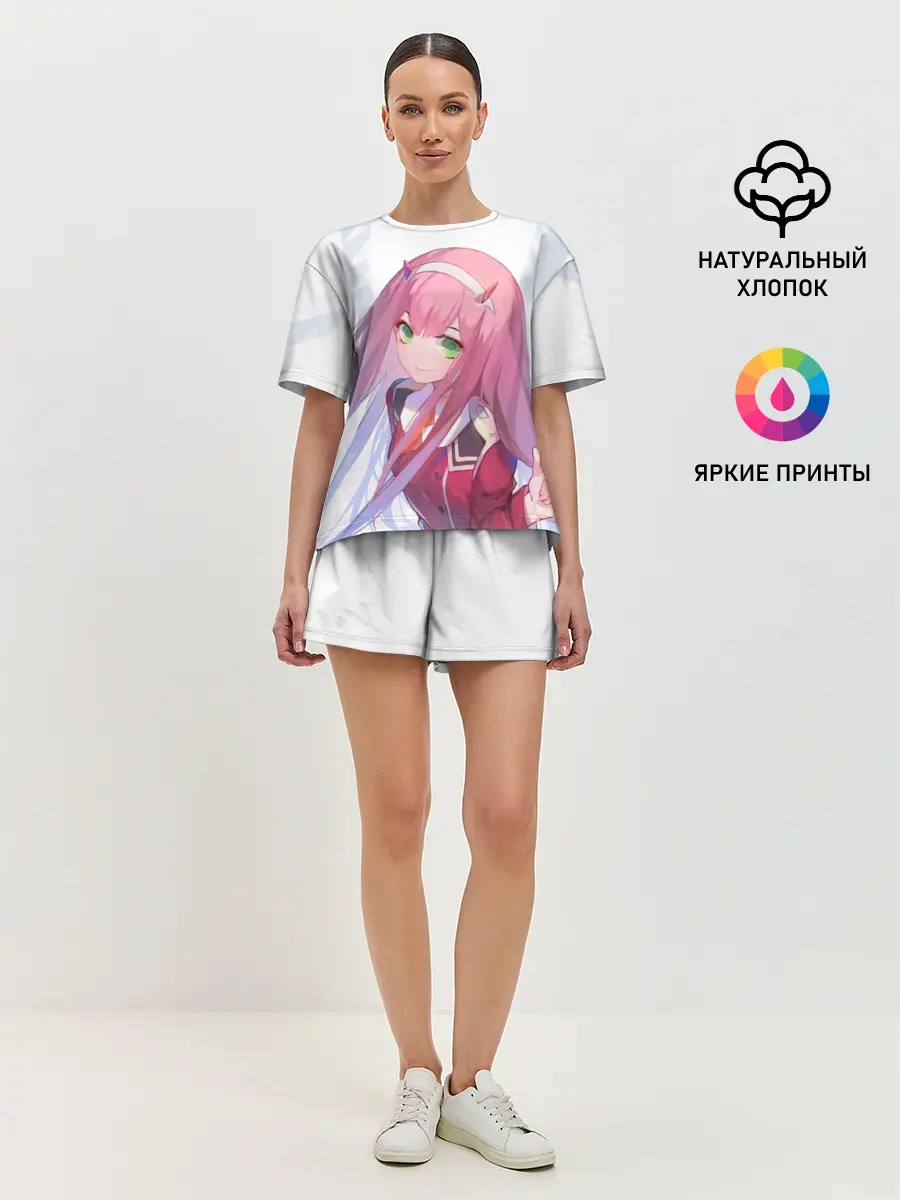 Женская пижама с шортами / ноль два пальцы