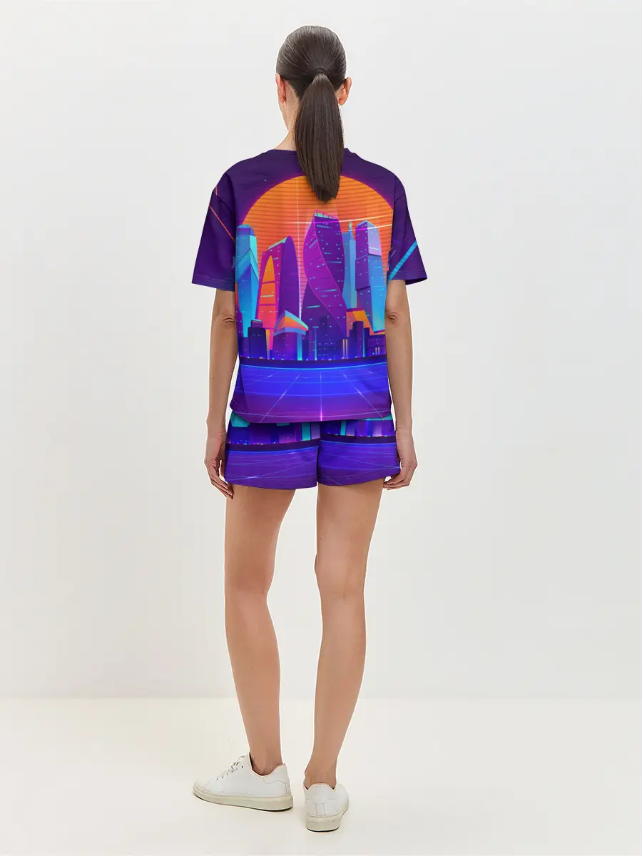 Женская пижама с шортами / НЕОНОВЫЙ ГОРОД