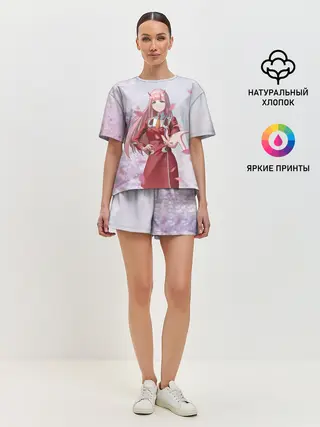 Женская пижама с шортами / ноль два рука