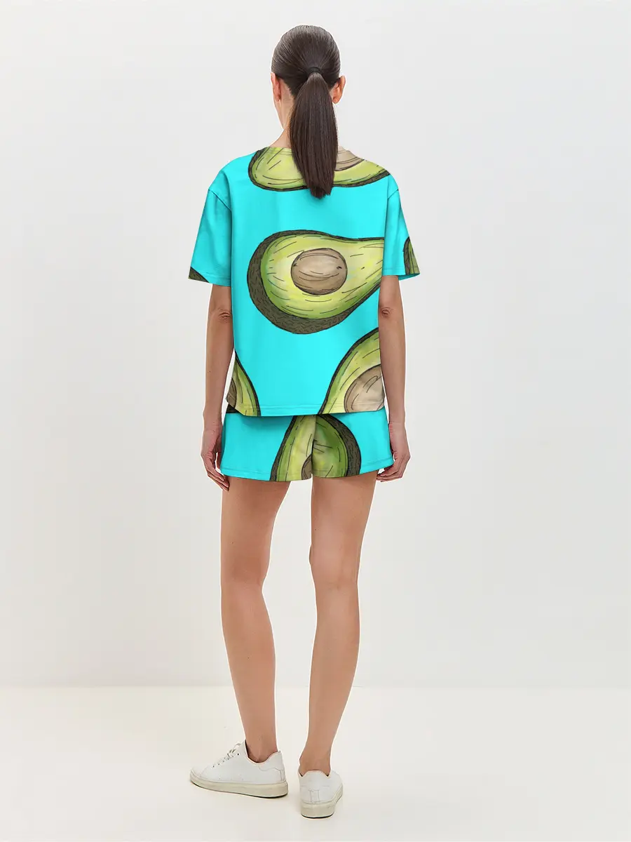Женская пижама с шортами / Авокадо