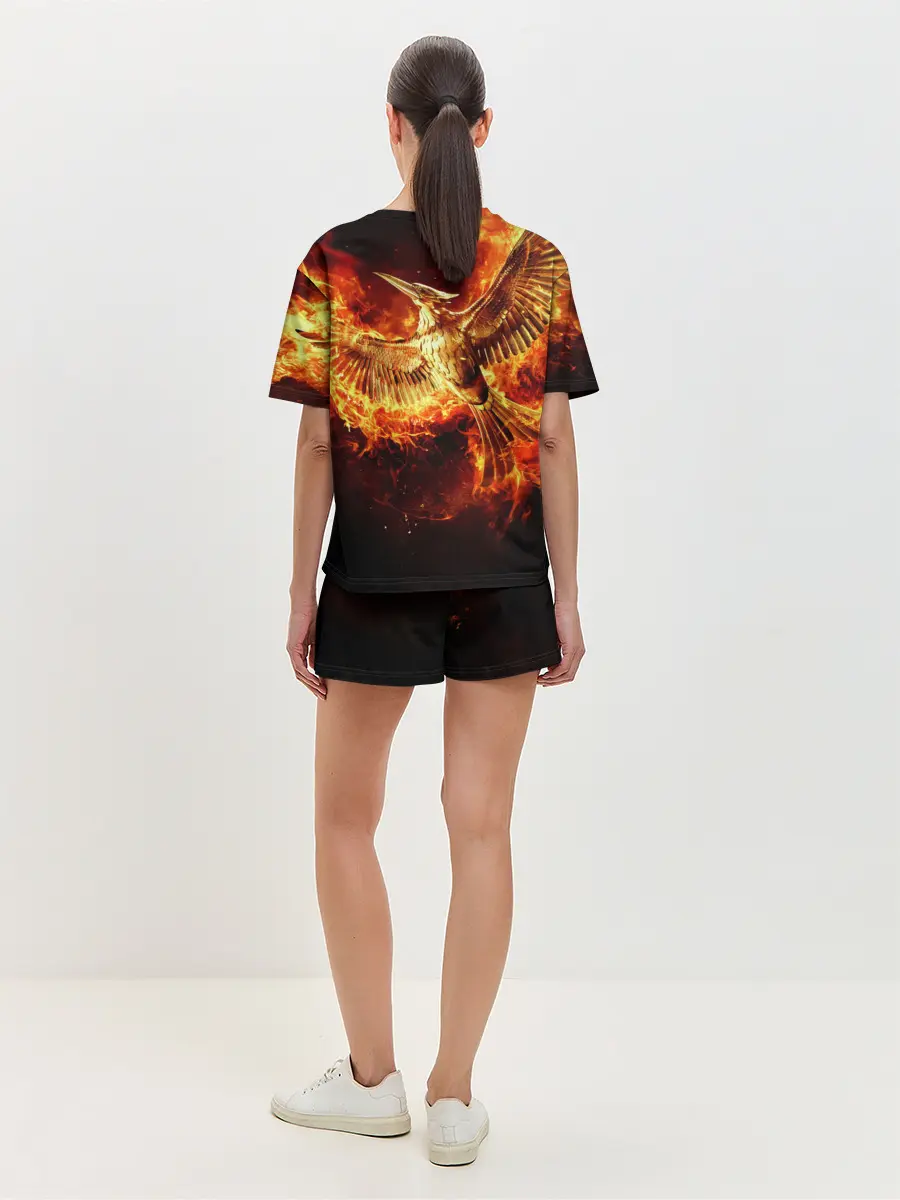 Женская пижама с шортами / Феникс в огне