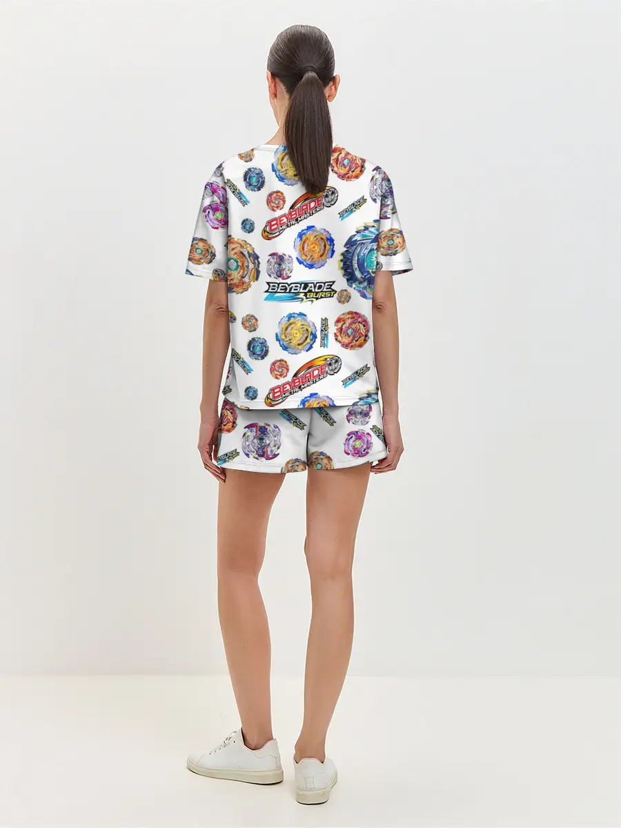 Женская пижама с шортами / Бейблэйд паттерн