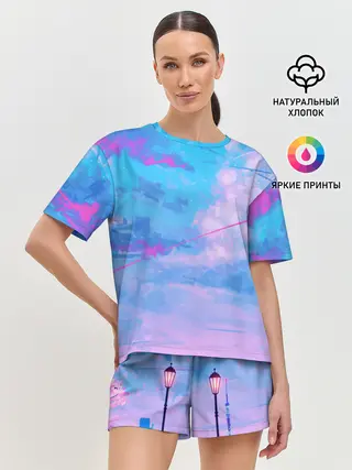 Женская пижама с шортами / РОЗОВЫЕ ОБЛАКА