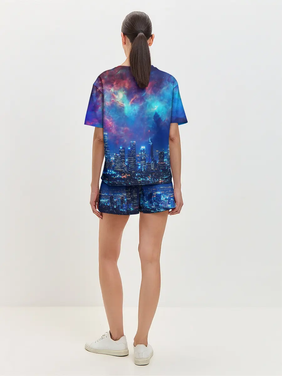 Женская пижама с шортами / НОЧЬ В ГОРОДЕ