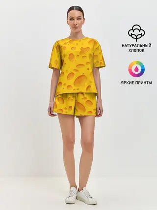 Женская пижама с шортами / Сыр