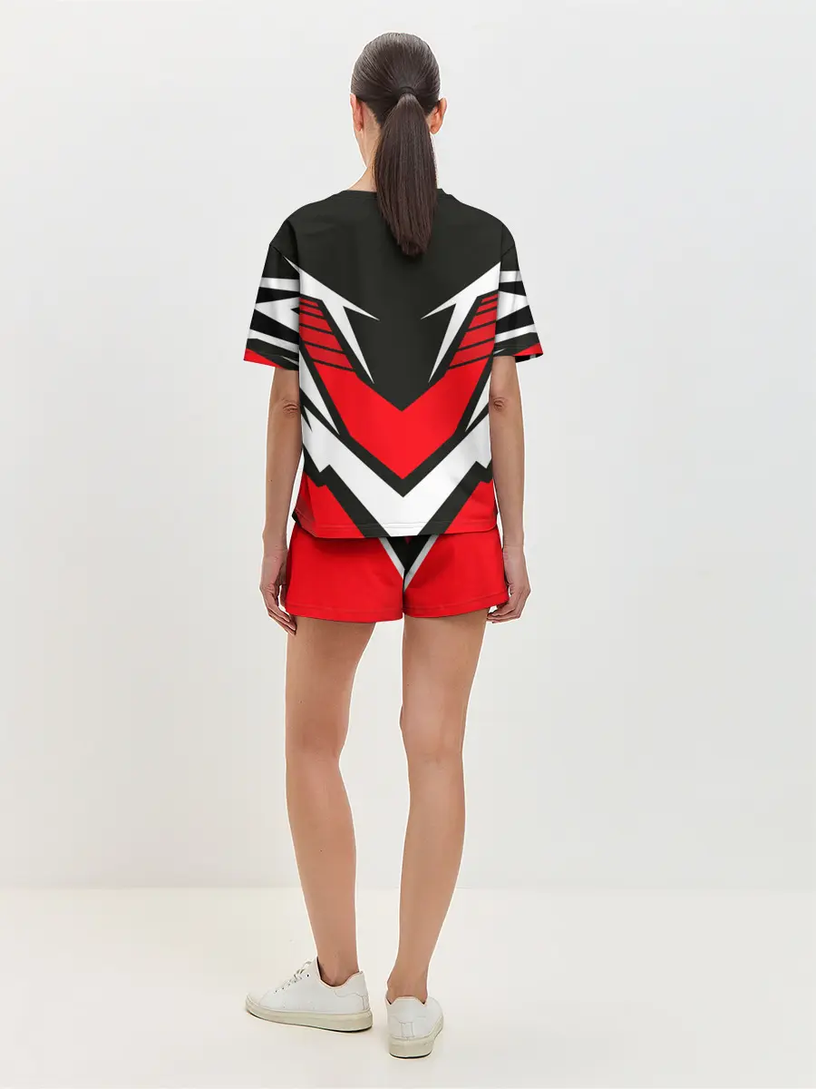 Женская пижама с шортами / Sports geometry 4