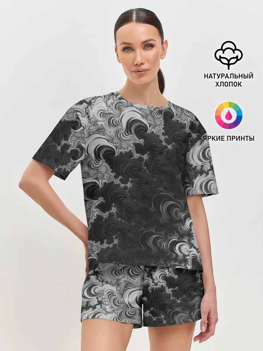 Женская пижама с шортами / Абстракция