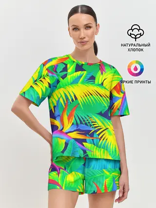 Женская пижама с шортами / ТРОПИКИ